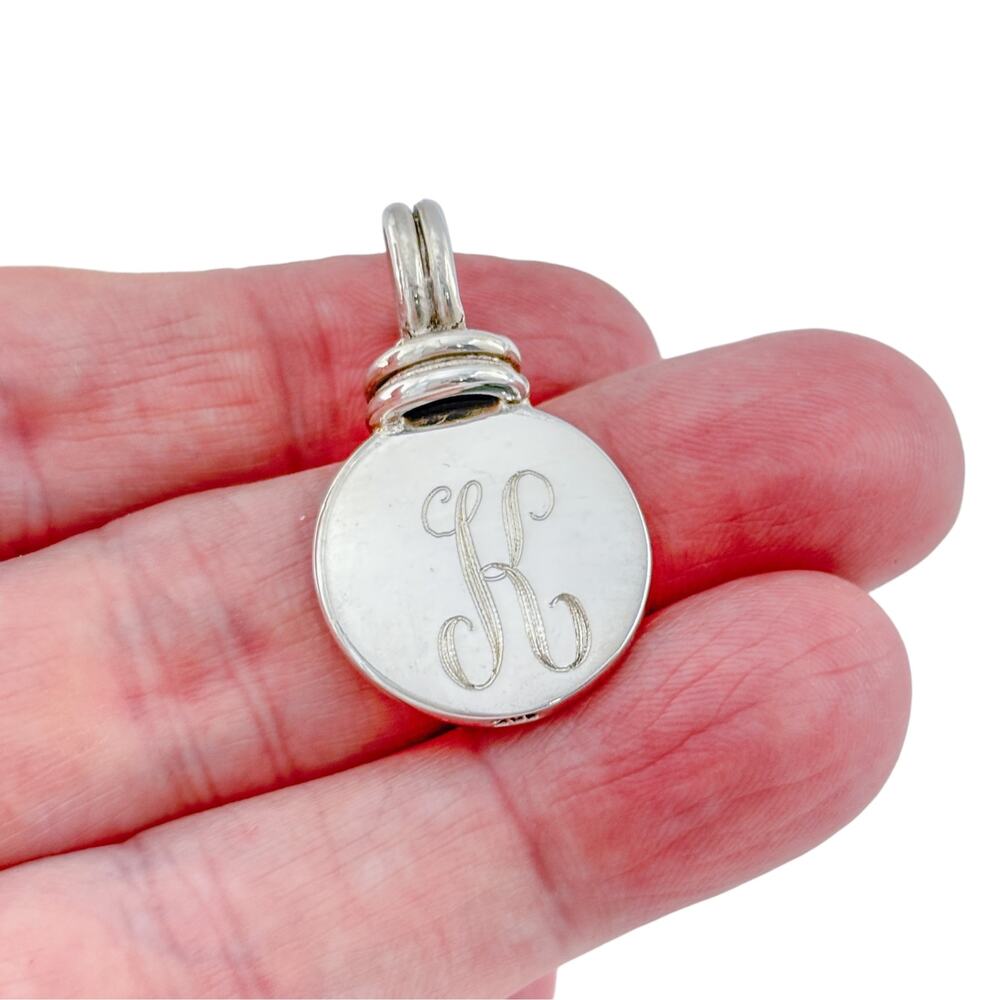 Vintage Sterling Silver 925 Monogram “K” Pendant